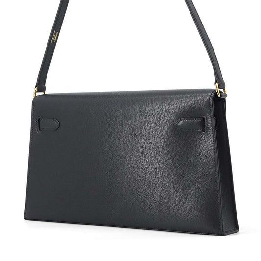 Hermes Kelly Elan Black Chevre Shamqila