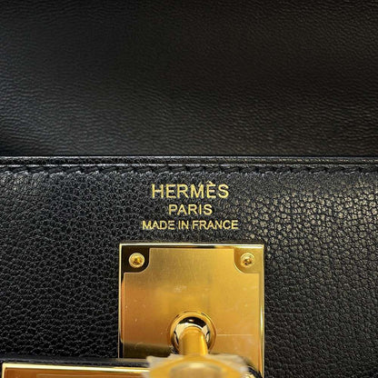 Hermes Kelly Elan Black Chevre Shamqila