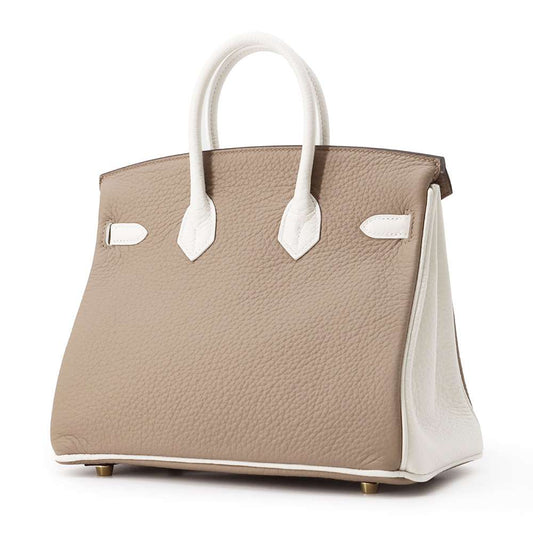 HERMES BirkinSPO Etoupe/White Taurillon Clemence