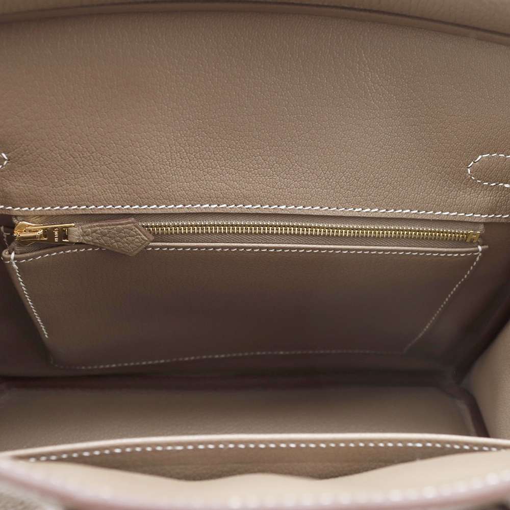 HERMES Birkin Etoupe Togo Leather Size 25