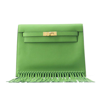 HERMES Kelly Dance Fringe Vert Yucca Swift Leather