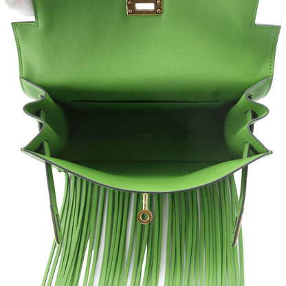 HERMES Kelly Dance Fringe Vert Yucca Swift Leather