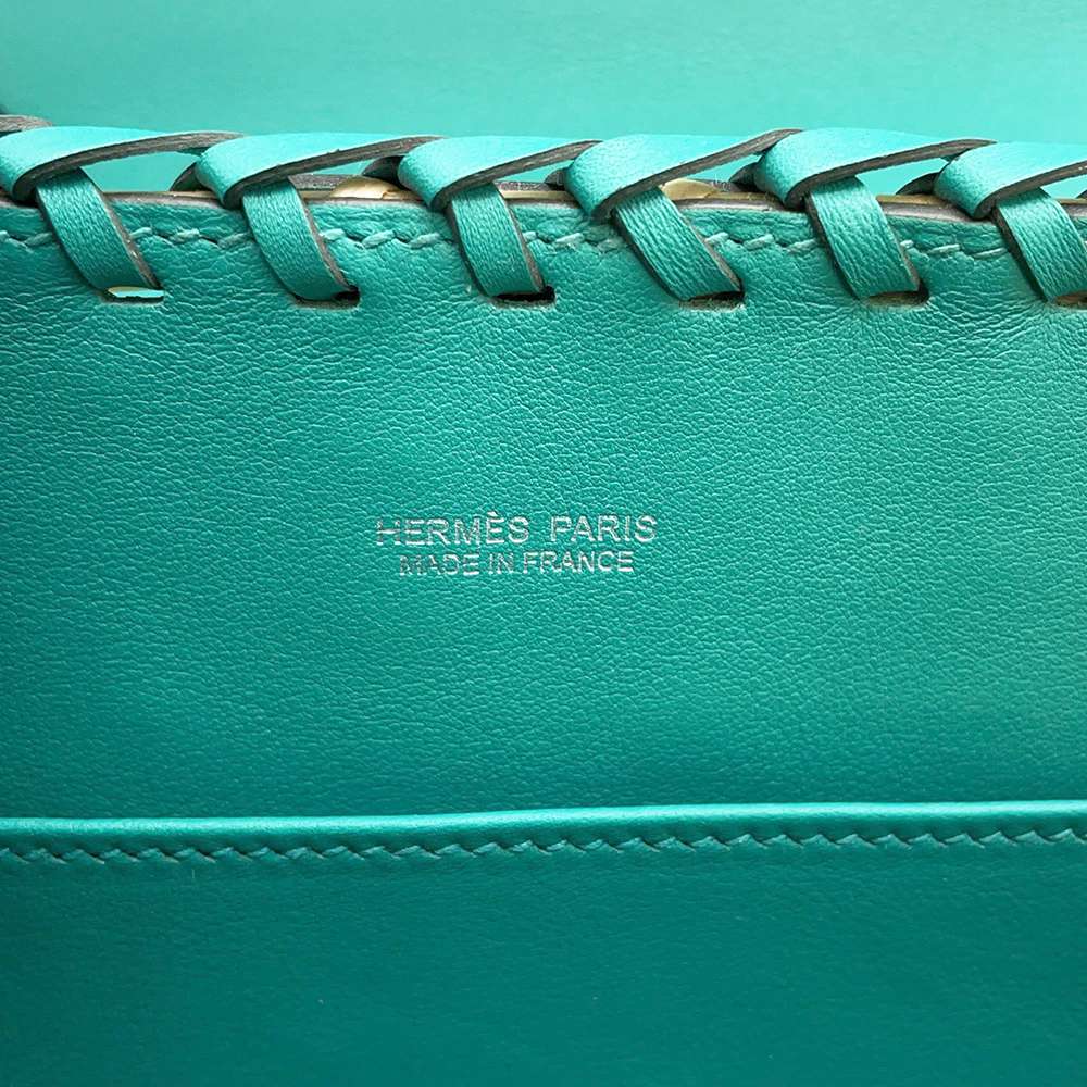 HERMES mini kelly picnic Vert Verone Swift Leather Willow