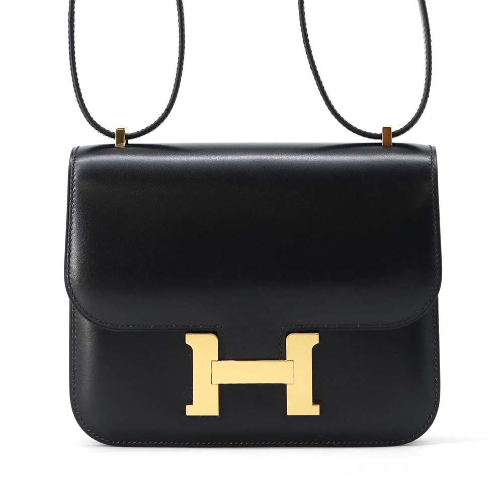 HERMES Constance3 Miroir Black Box Calf Leather Size Mini