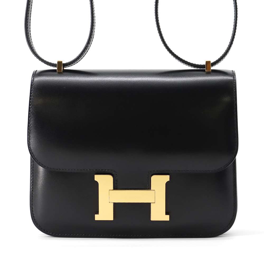 HERMES Constance3 Miroir Black Box Calf Leather Size Mini