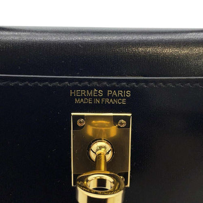 HERMES Mini Kelly Do Black Box Calf Leather