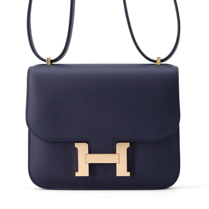 HERMES Constance3 Blue Indigo Swift Leather Size Mini