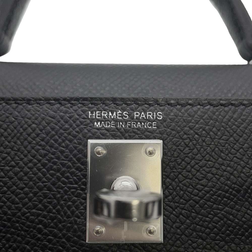 HERMES Mini Kelly Do Black Epsom