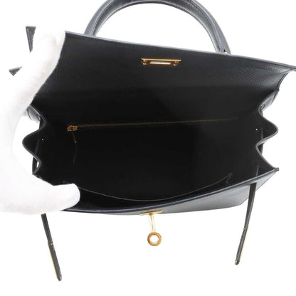 HERMES Kelly Sellier Black Epsom Size 25