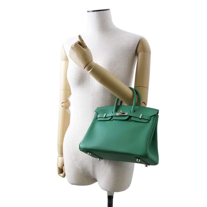 HERMES Birkin Verso Vert Vertigo/Celeste Swift Leather Size 25