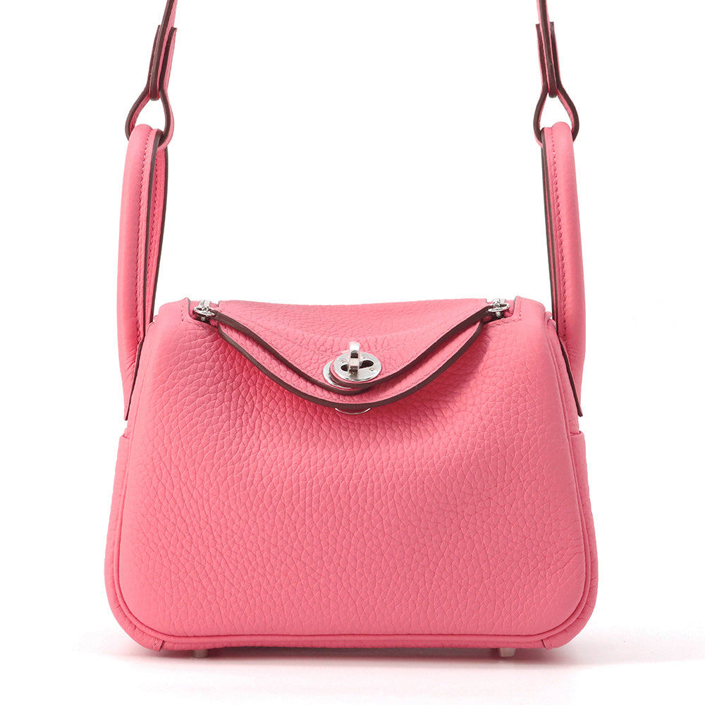 HERMES Lindy Rose Azalee Taurillon Clemence Size Mini