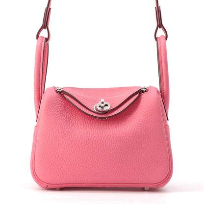 HERMES Lindy Rose Azalee Taurillon Clemence Size Mini