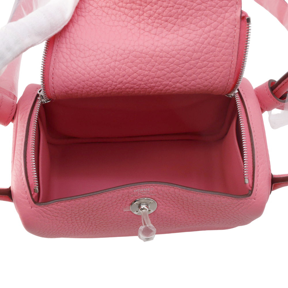 HERMES Lindy Rose Azalee Taurillon Clemence Size Mini