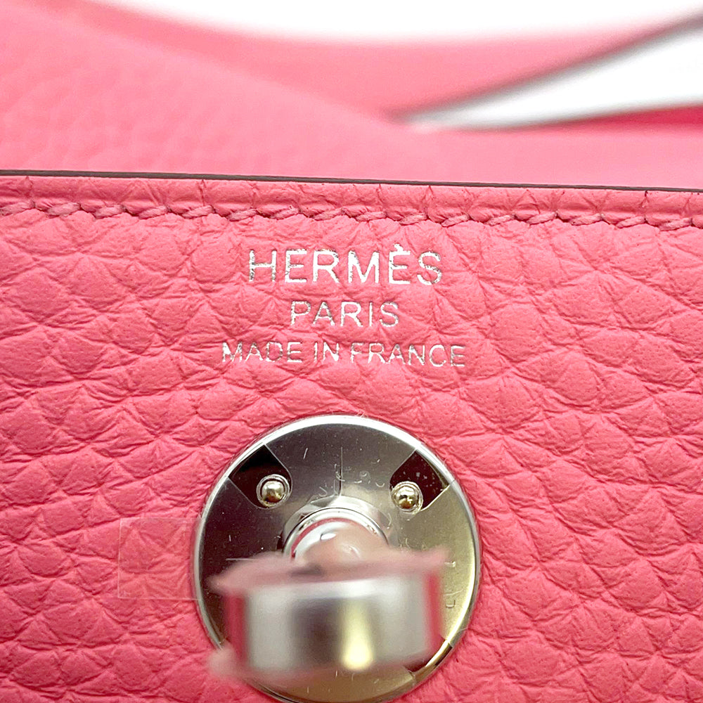 HERMES Lindy Rose Azalee Taurillon Clemence Size Mini