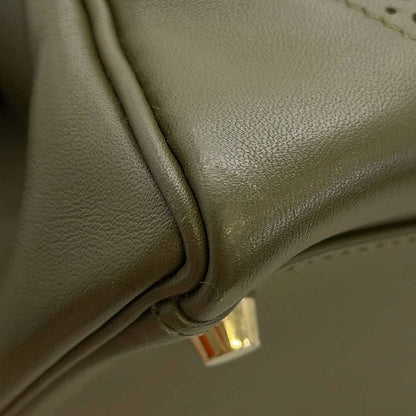 HERMES Kelly Retourne Gillies Olive Tadelakt Leather Swift Leather Size 35