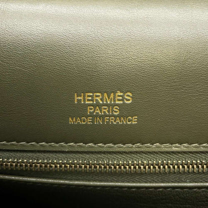 HERMES Kelly Retourne Gillies Olive Tadelakt Leather Swift Leather Size 35