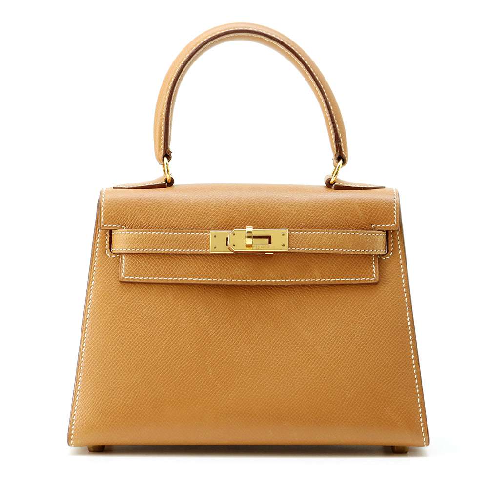 HERMES Mini Kelly Sellier stitching Natural Courchevel