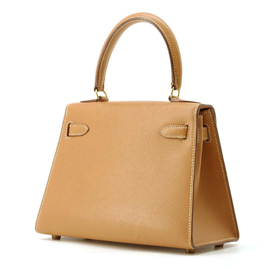 HERMES Mini Kelly Sellier stitching Natural Courchevel