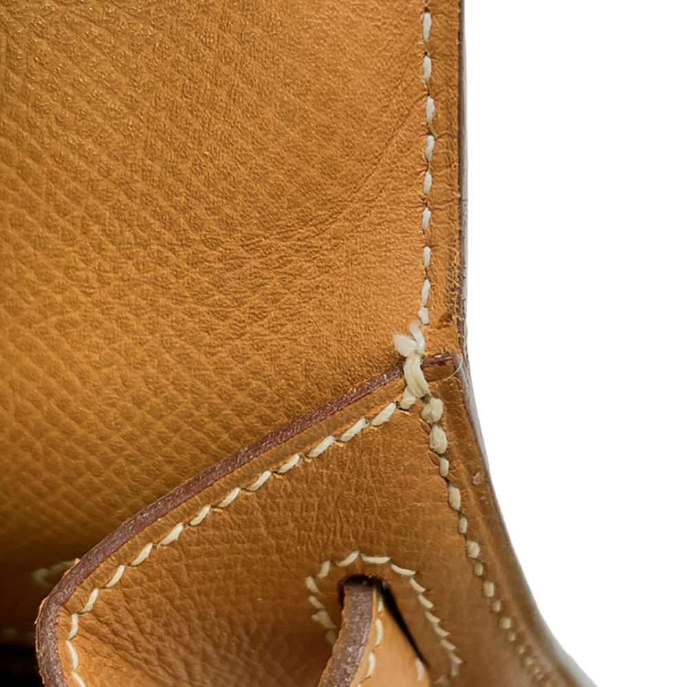 HERMES Mini Kelly Sellier stitching Natural Courchevel