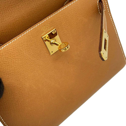 HERMES Mini Kelly Sellier stitching Natural Courchevel