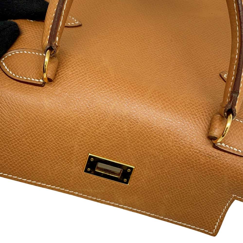 HERMES Mini Kelly Sellier stitching Natural Courchevel