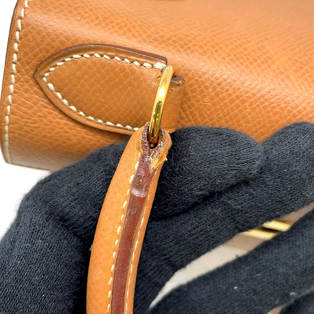 HERMES Mini Kelly Sellier stitching Natural Courchevel