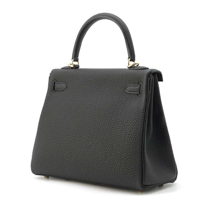 HERMES Kelly Retourne Black Togo Leather Size 25