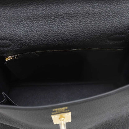 HERMES Kelly Retourne Black Togo Leather Size 25