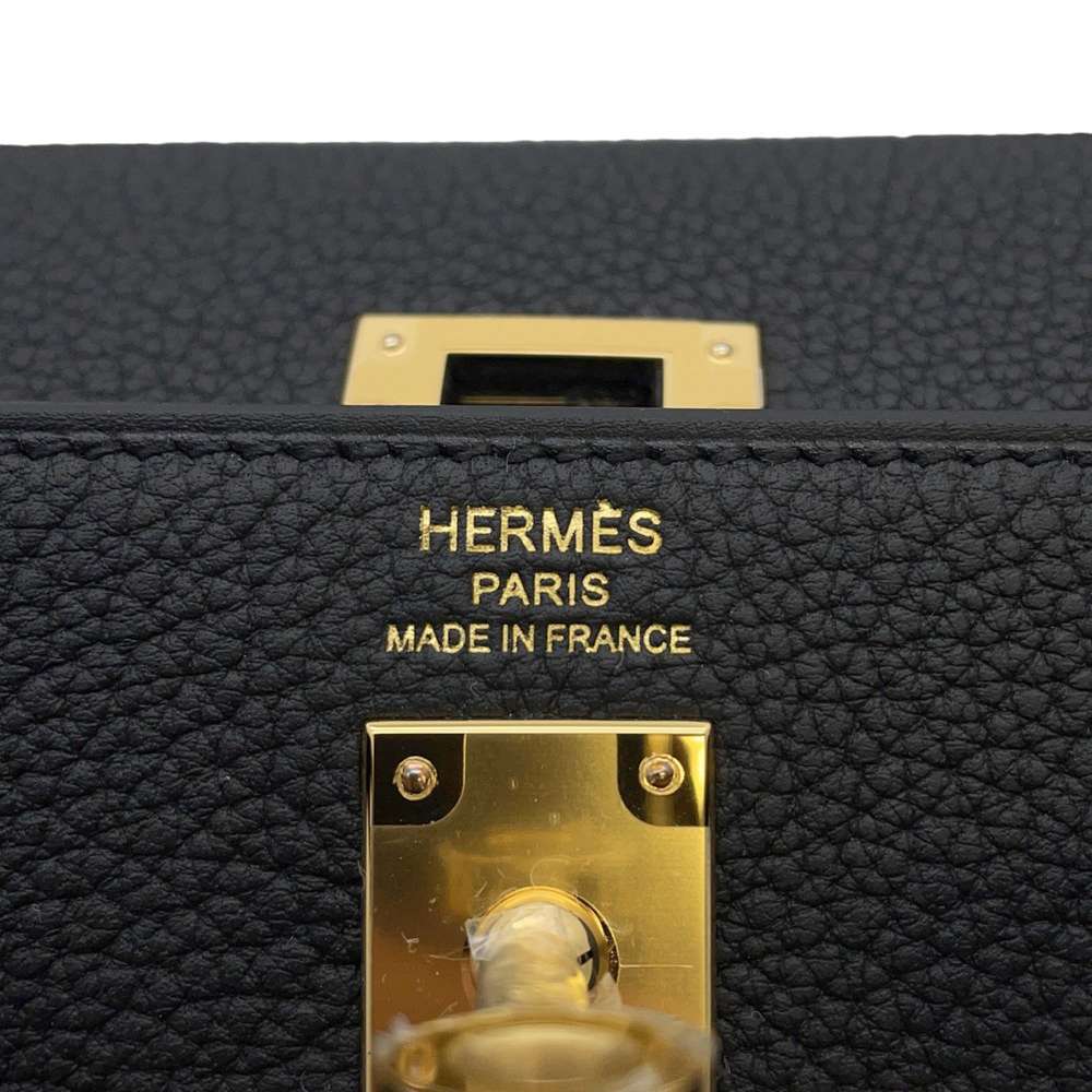 HERMES Kelly Retourne Black Togo Leather Size 25