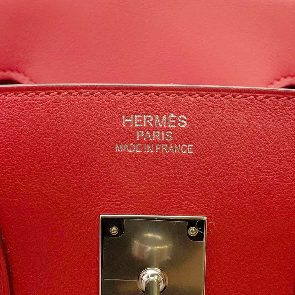 HERMES Birkin Frey Frey Rouge Coeur Swift Leather Twill Ash Size 35