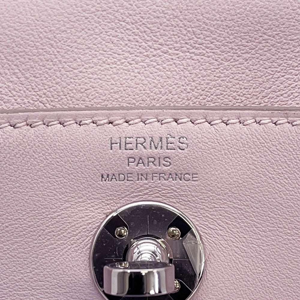 HERMES Lindy Verso Mauve Pale/Gold Swift Leather Size Mini