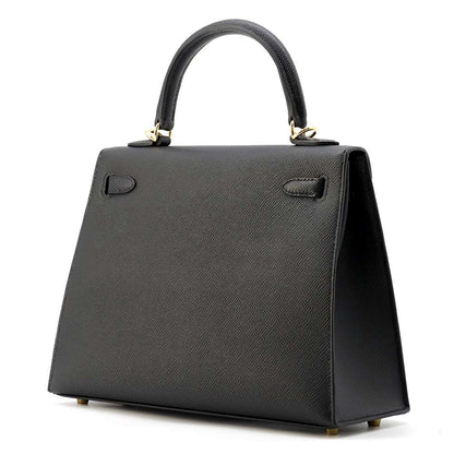 HERMES Kelly Sellier Black Epsom Size 25