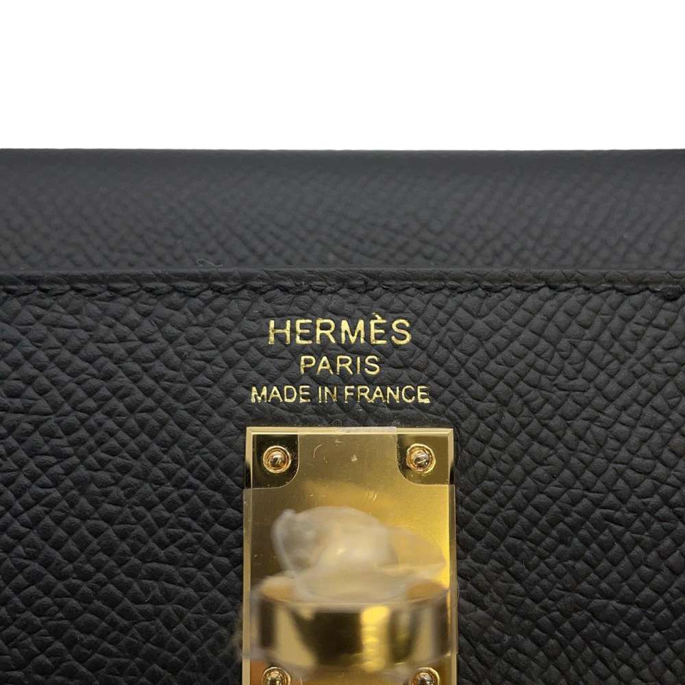 HERMES Kelly Sellier Black Epsom Size 25