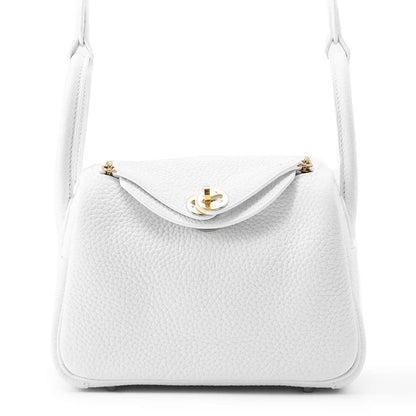 HERMES Lindy New White Taurillon Clemence Size Mini