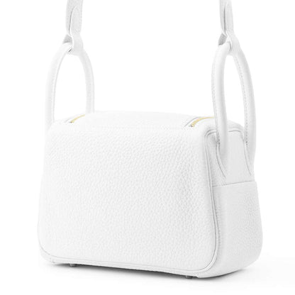 HERMES Lindy New White Taurillon Clemence Size Mini