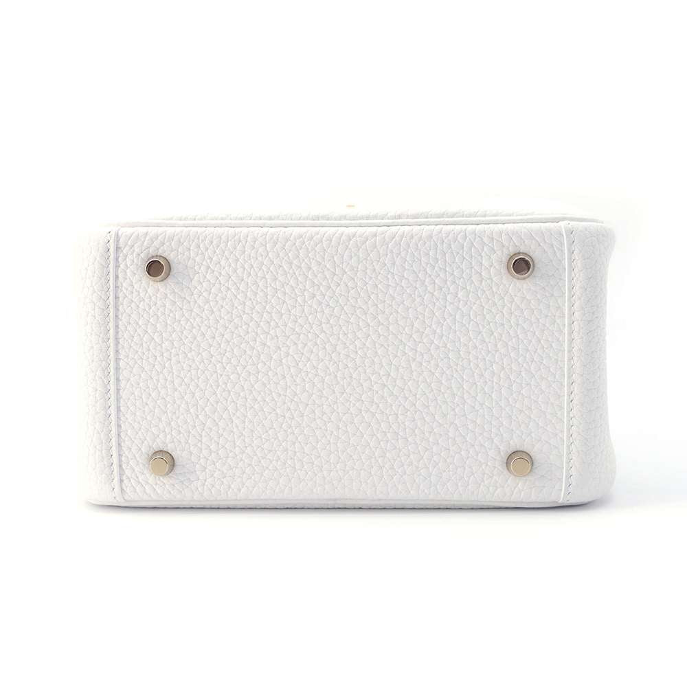 HERMES Lindy New White Taurillon Clemence Size Mini