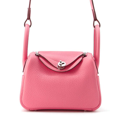 HERMES Lindy Rose Azalee Taurillon Clemence Size Mini