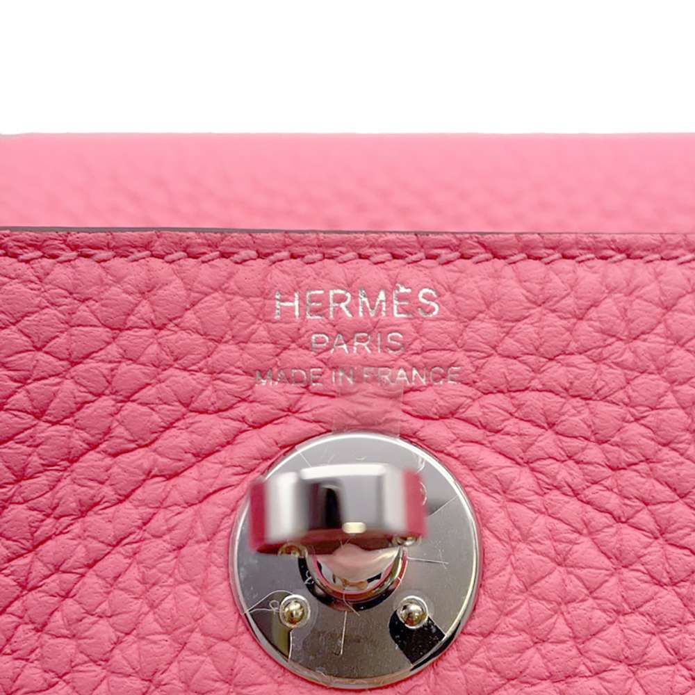 HERMES Lindy Rose Azalee Taurillon Clemence Size Mini