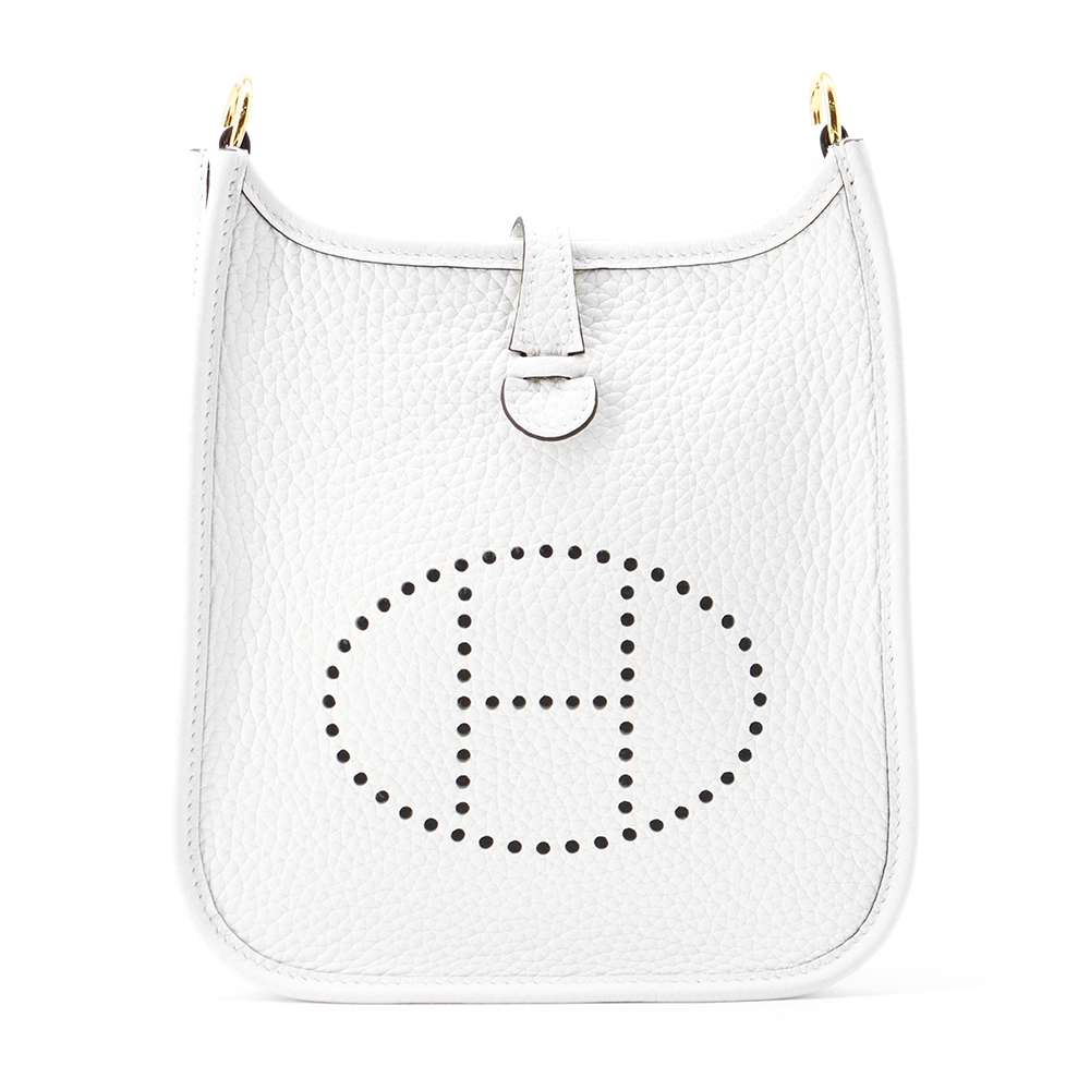 HERMES Evelyne New White Taurillon Clemence Size TPM