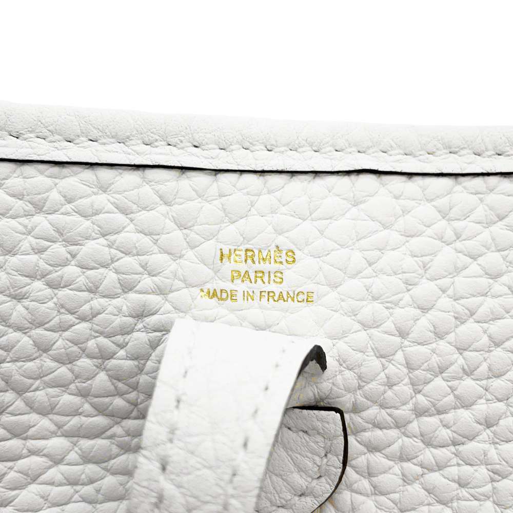 HERMES Evelyne New White Taurillon Clemence Size TPM