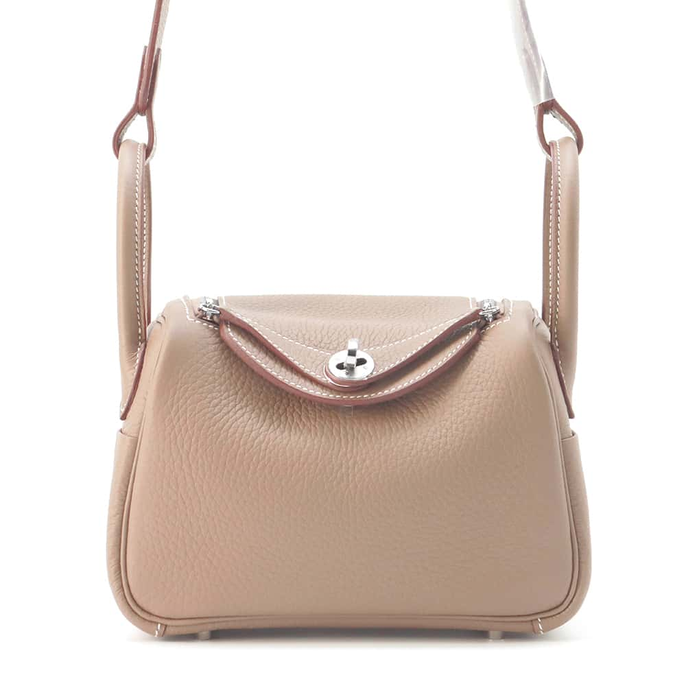 HERMES Lindy Mini Etoupe Taurillon Clemence