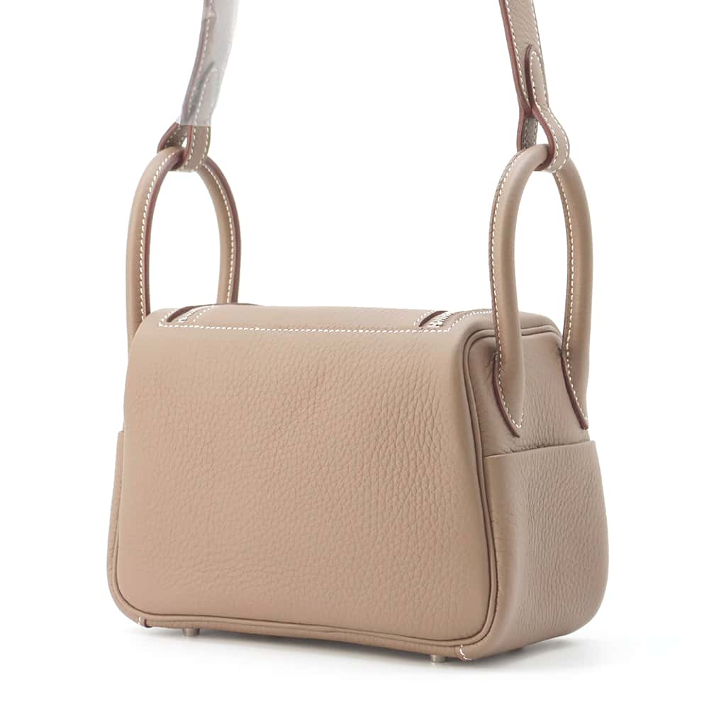 HERMES Lindy Mini Etoupe Taurillon Clemence