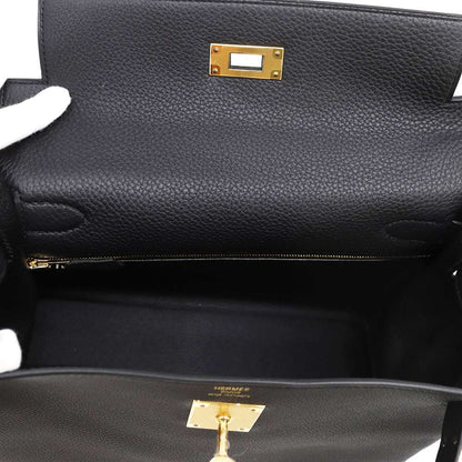 HERMES Kelly Retourne Black Togo Leather Size 28