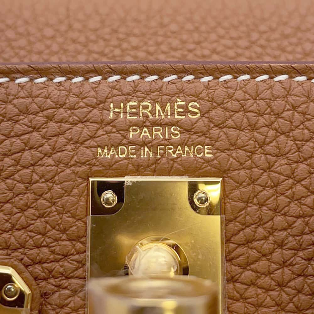 HERMES Kelly Retourne Gold Togo Leather Size 25