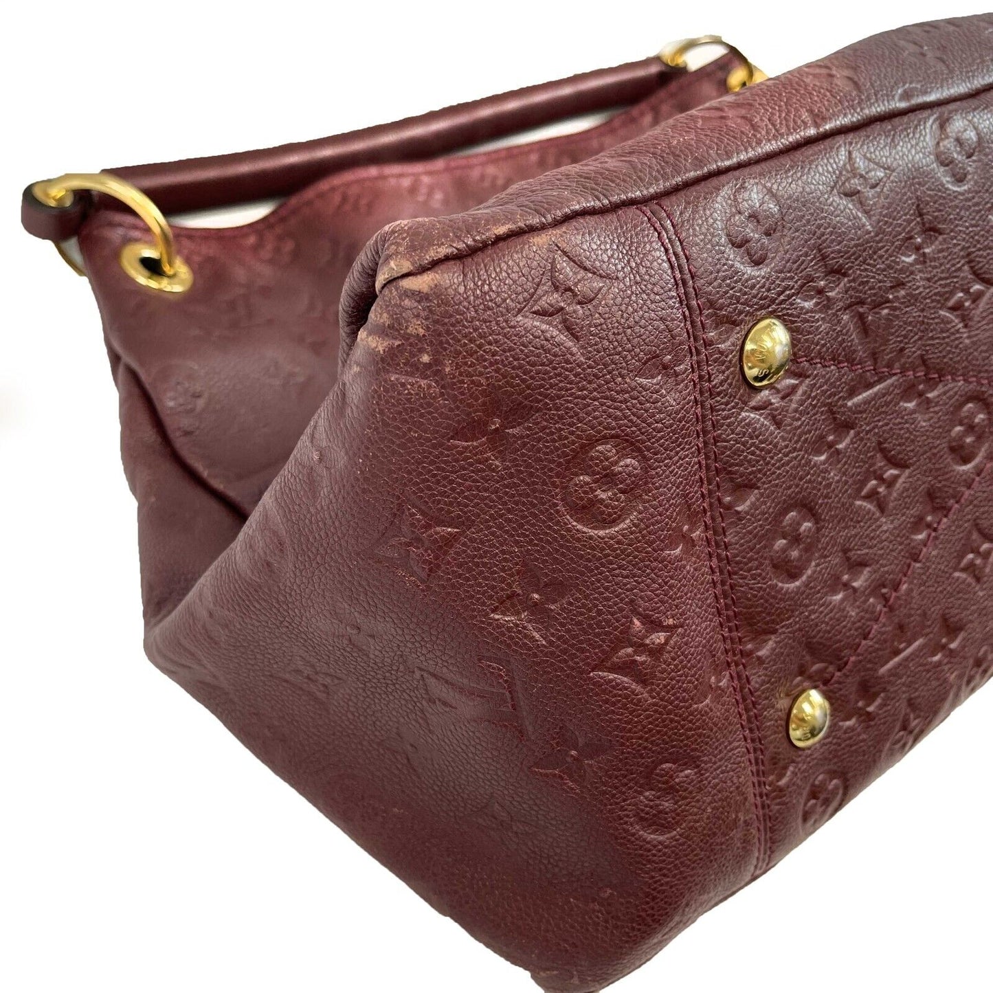 LOUIS VUITTON Empreinte Monogram Embossed Leather Artsy MM Burgundy Shoulder bag