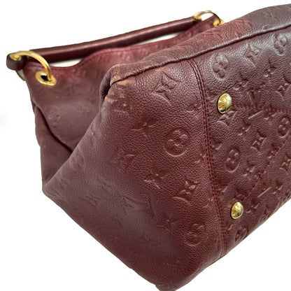 LOUIS VUITTON Empreinte Monogram Embossed Leather Artsy MM Burgundy Shoulder bag