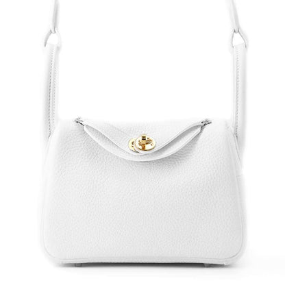 HERMES Lindy New White Taurillon Clemence Size Mini