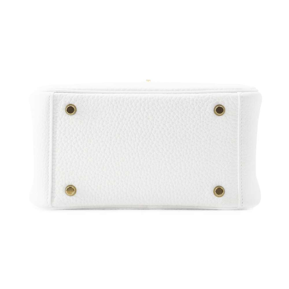 HERMES Lindy New White Taurillon Clemence Size Mini