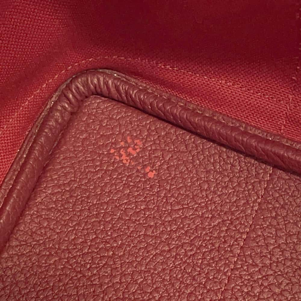 HERMES Garden Party Rouge Grenat Toile Officier Negonda Leather Size 36