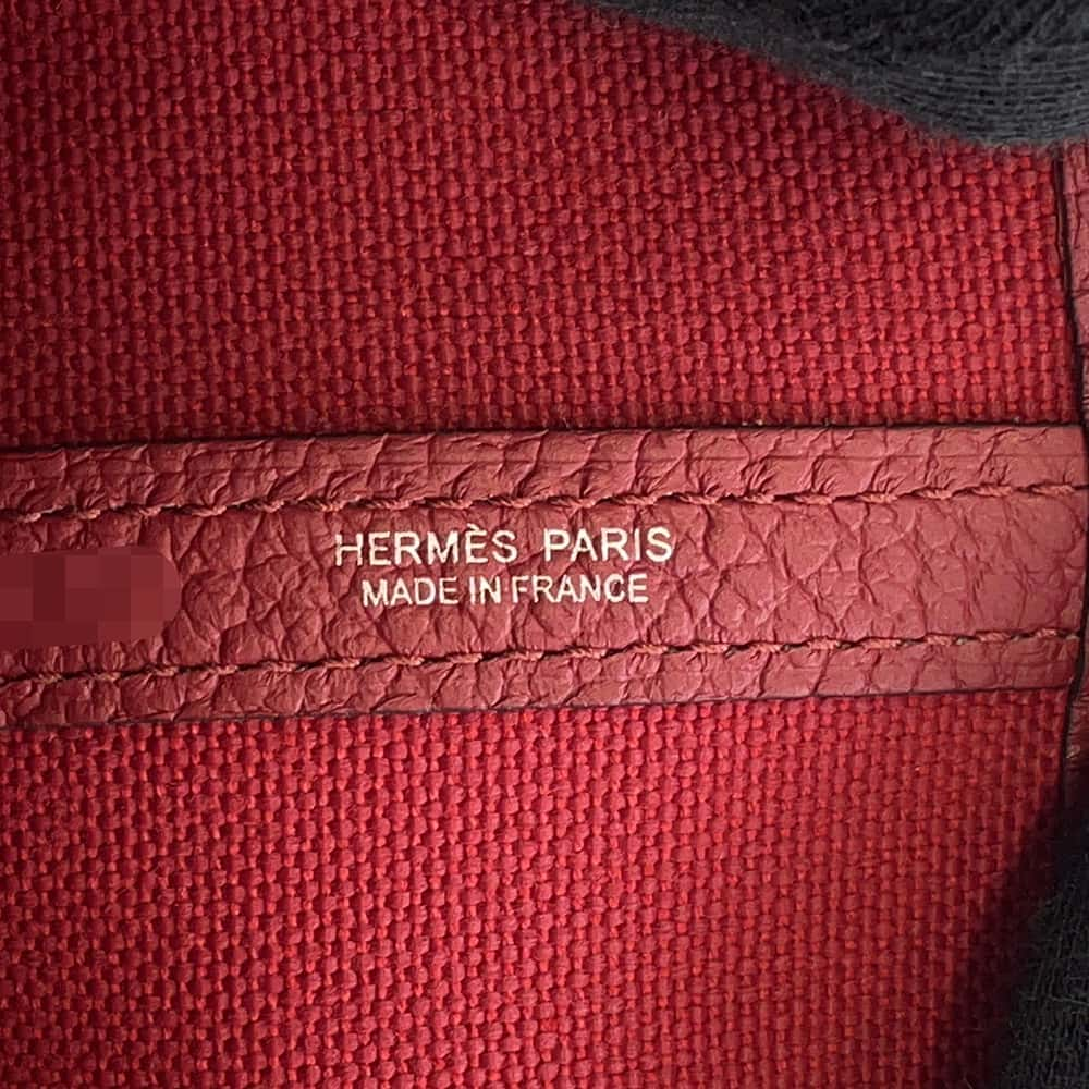 HERMES Garden Party Rouge Grenat Toile Officier Negonda Leather Size 36